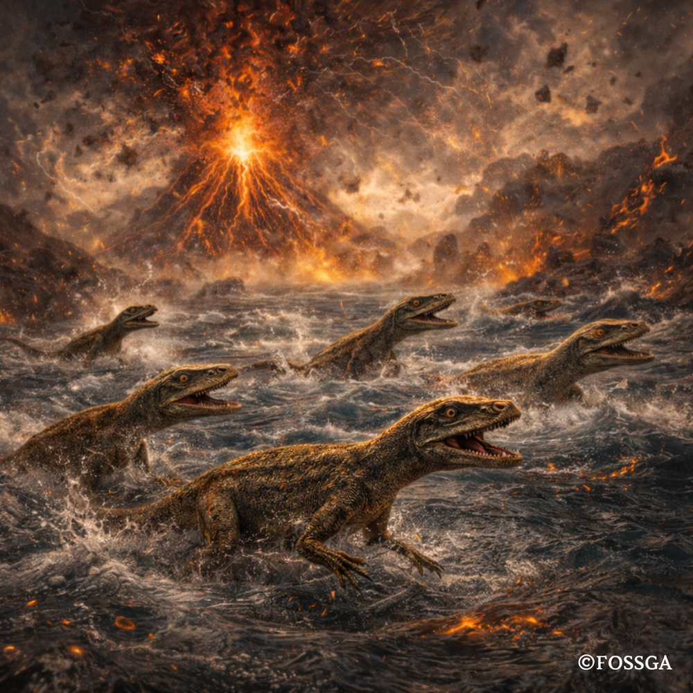 World-Unique Five-Specimen Claudiosaurus germaini Fossil Plate - Upper ...